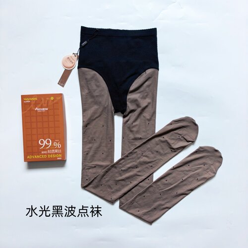 美尔丝黑丝波点袜透肤800D连裤袜