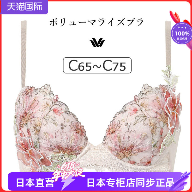小胸显大收副乳性感刺绣蕾丝文胸
