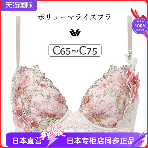 小胸显大收副乳性感刺绣蕾丝文胸