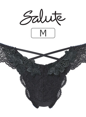 日本华歌尔Salute红色蕾丝刺绣贴花细带丁字裤新年结婚红色T裤227