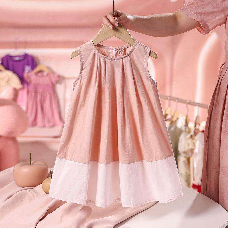 女童夏季连衣裙2025新款小女孩无袖裙子儿童简约高级感撞色背心裙,童装/婴儿装/亲子装,连衣裙,淘宝优惠券,粉丝福利购,淘宝优惠卷