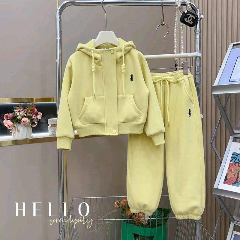 女童春秋季连帽外套长裤套装2025新款儿童时髦开衫运动休闲两件套,童装/婴儿装/亲子装,套装,淘宝优惠券,粉丝福利购,淘宝优惠卷