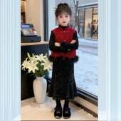 冬装 新中式 红色新年衣服战袍套装 女童拜年服2026新款 儿童过年服装