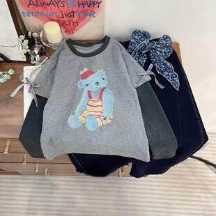 女童长袖t恤秋装2025新款儿童打底衫衣服女孩早秋超好看单穿上衣