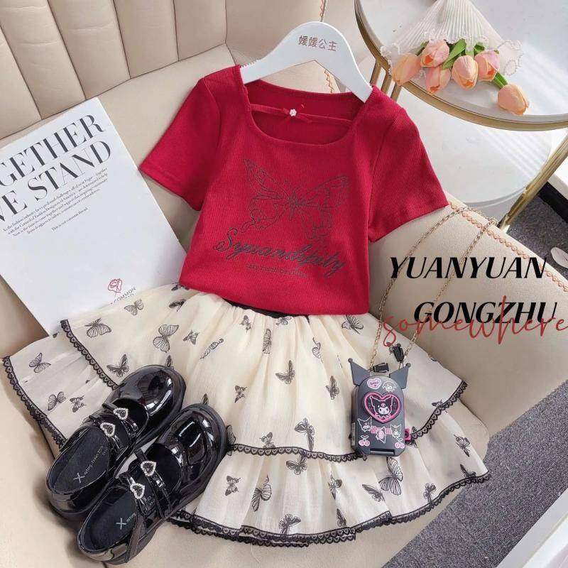女童甜美套装夏季2025新款小女孩时髦洋气短袖T恤印花短裙两件套,童装/婴儿装/亲子装,套装,淘宝优惠券,粉丝福利购,淘宝优惠卷
