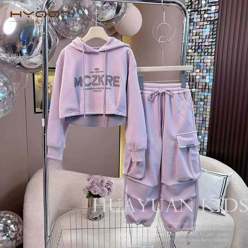 女童工装裤套装春秋装2025新款儿童韩版中大童学生连帽卫衣三件套,童装/婴儿装/亲子装,套装,淘宝优惠券,粉丝福利购,淘宝优惠卷