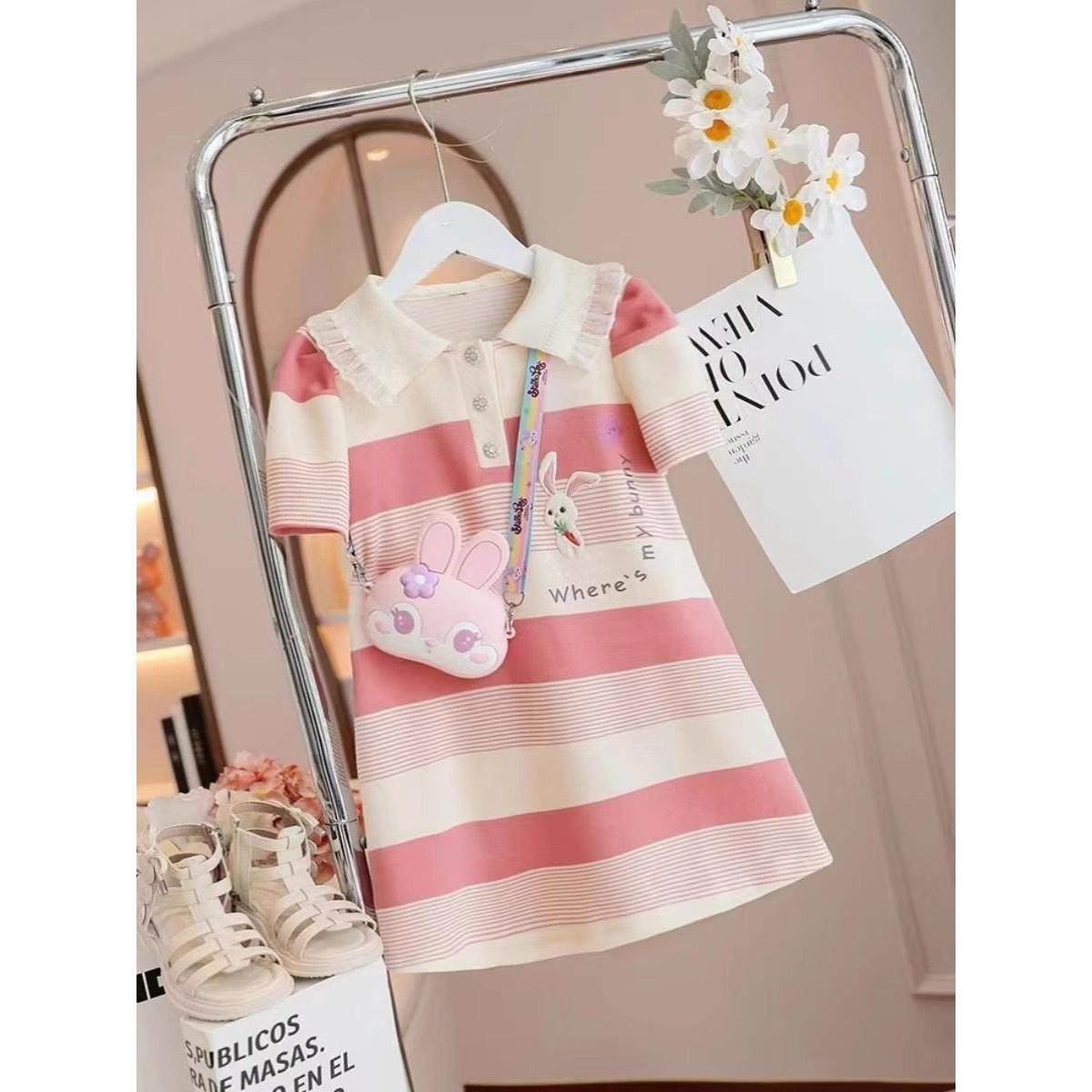 夏日多巴胺风格穿搭女童连衣裙夏装薄款儿童Polo衫裙子女孩公主裙,童装/婴儿装/亲子装,连衣裙,淘宝优惠券,粉丝福利购,淘宝优惠卷