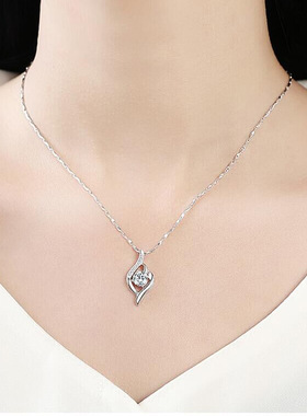 s925纯银锆石镶钻唯爱丘比特之箭项链女生简约优雅爱情锁骨链女