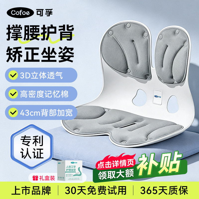 可孚人体工学护腰坐垫腰靠背垫腰部支撑坐姿办公久坐可拆卸久坐