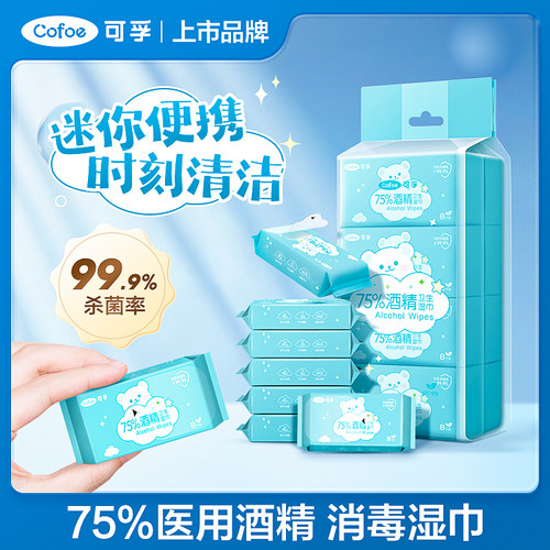 上飞机高铁酒精湿巾迷你随身小包