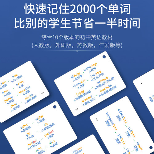 初中生必背闪过手册人教英语单词