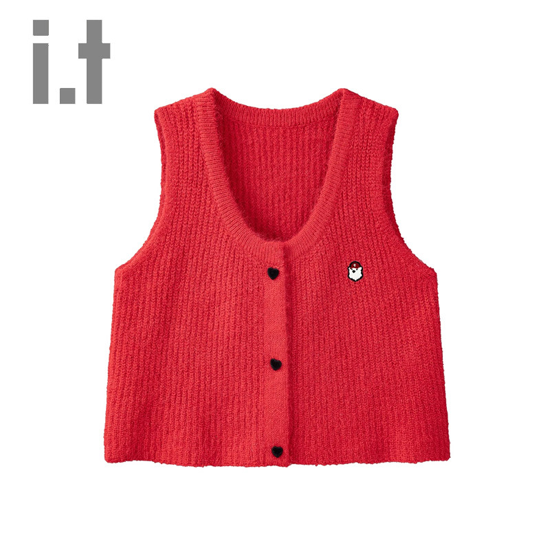 it无袖针织CHOCOOLATE扣子开衫