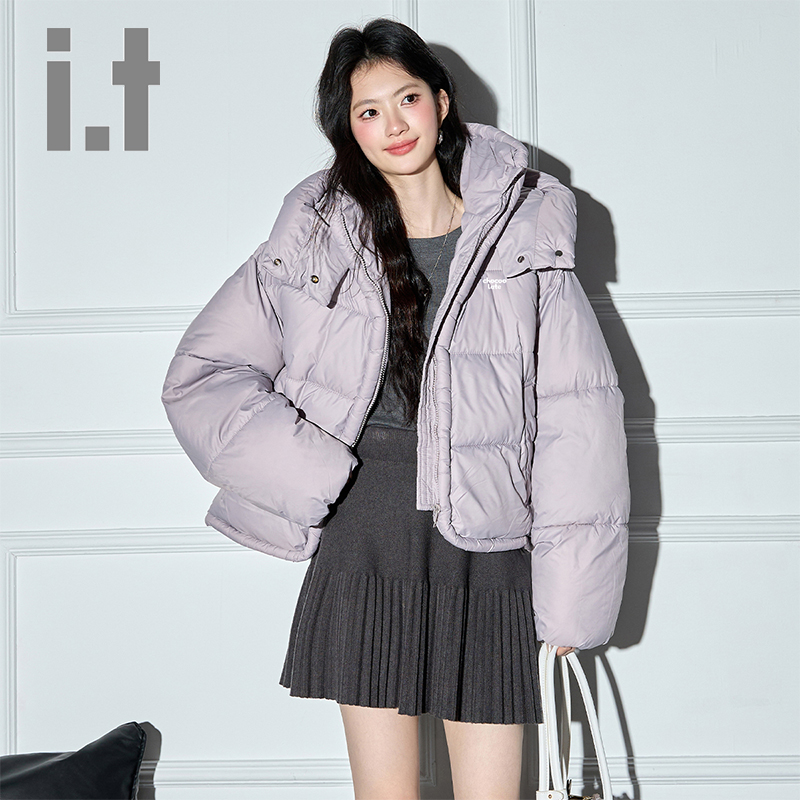 it秋冬新款棉衣短款CHOCOOLATE