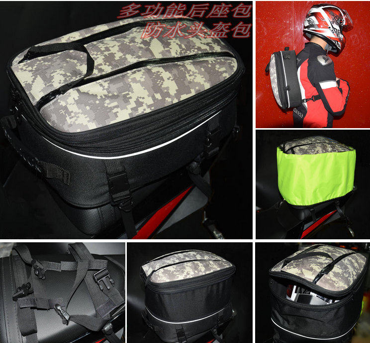 BIKEGP摩托车头盔包后尾包防水包边箱背包耐磨牛津布全盔摩旅装备