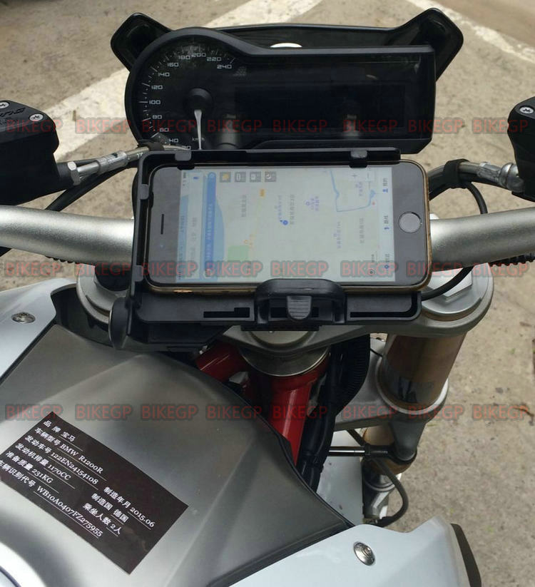 适用宝马R1200RS LC 15-18改装手机导航支架手机座USB触点接电