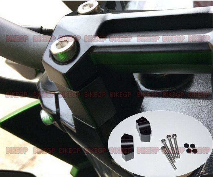 适用川崎KAWASAKI Z250专用改装车把加高码手把转接码铝合金黑色