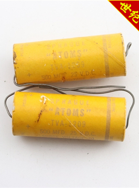 美国思碧SPRAGUE 500MFD 25VDC 黄皮纸壳电容