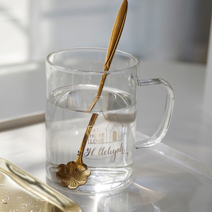 高硼硅玻璃杯高透质感牛奶杯家用早餐杯耐高温咖啡杯茶杯可加热