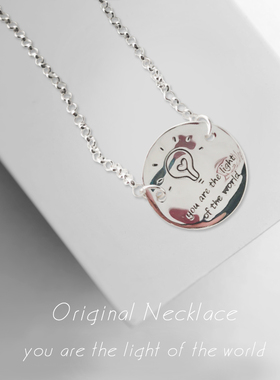 原创圆牌陨石牌纯银925银创意链