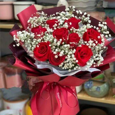 2021红玫瑰百合礼盒生日情人节鲜花速递全国配送七夕