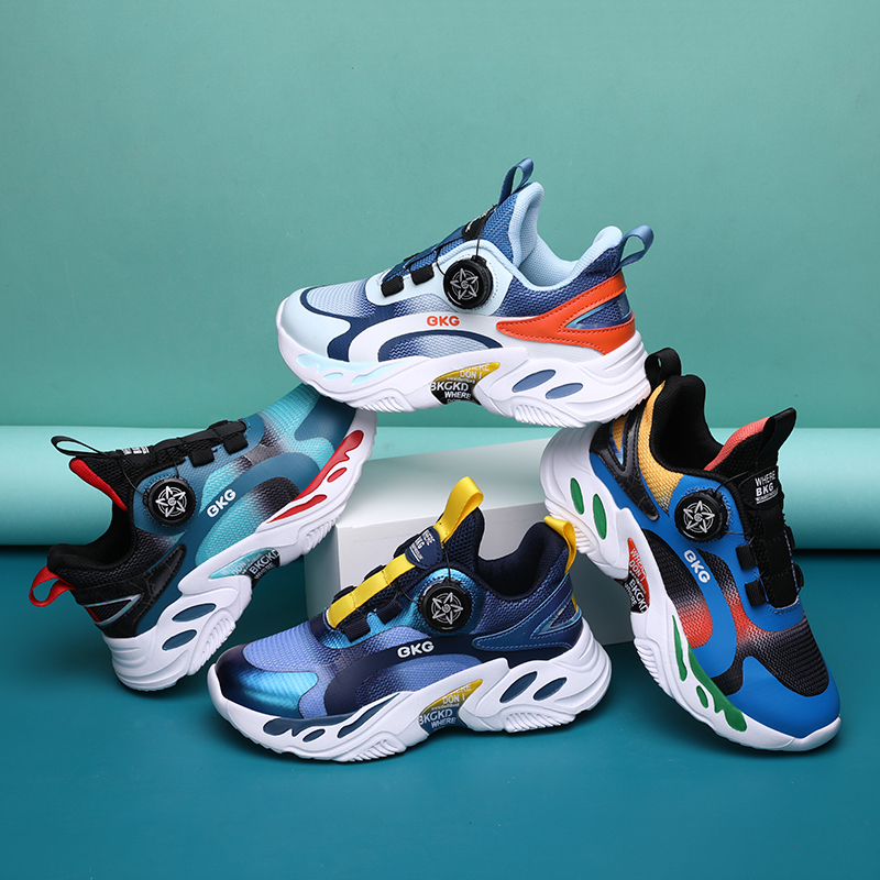 网面镂空透气儿童运动跑步小白鞋