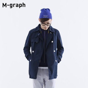 mgraph潮牌卓卡男装春季时尚休闲中长款风衣纯色宽松显瘦潮流外套