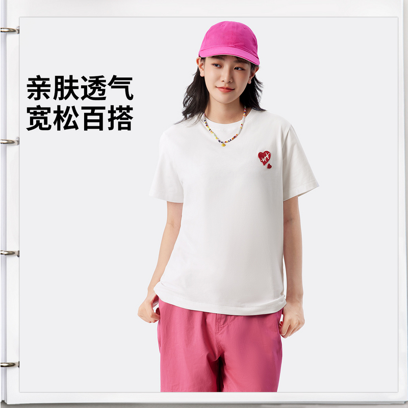 李宁运动时尚系列丨女子宽松短袖文化衫AHSV990-2