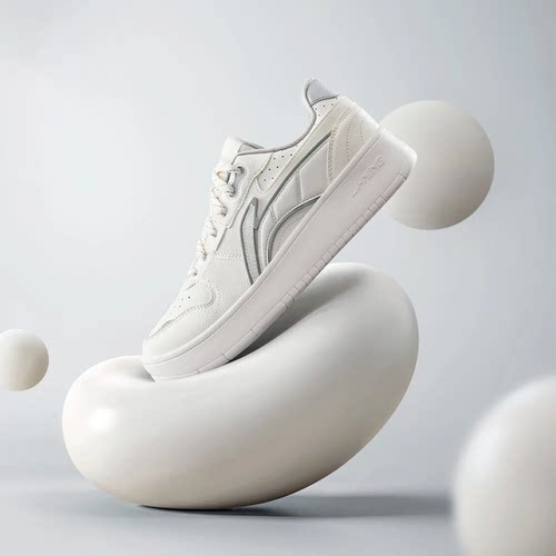 李宁元宝休闲鞋男秋冬款减震低帮运动鞋小白鞋经典休闲鞋AGCU515