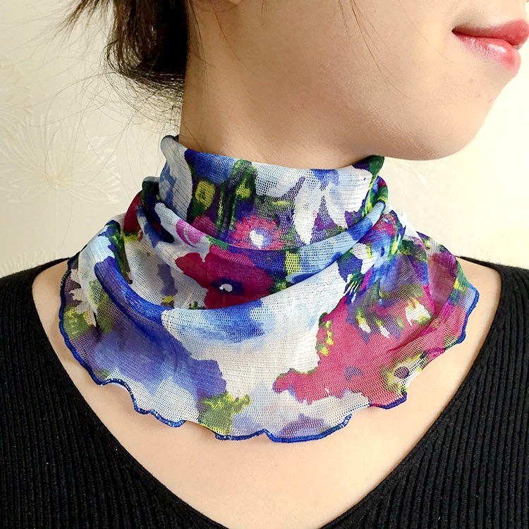 四季通用真丝丝巾假领子女夏防晒