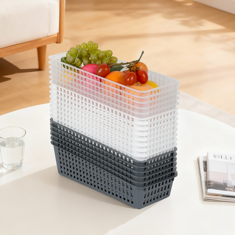 收纳筐桌面玩具家用杂物长方形塑料浴室篮子超市便利店零食收纳篮,收纳整理,收纳筐,淘宝优惠券,粉丝福利购,淘宝优惠卷