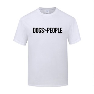 Greater 新奇滑稽搞笑諷刺短袖 Dogs Than 棉T恤女夏寬松 People