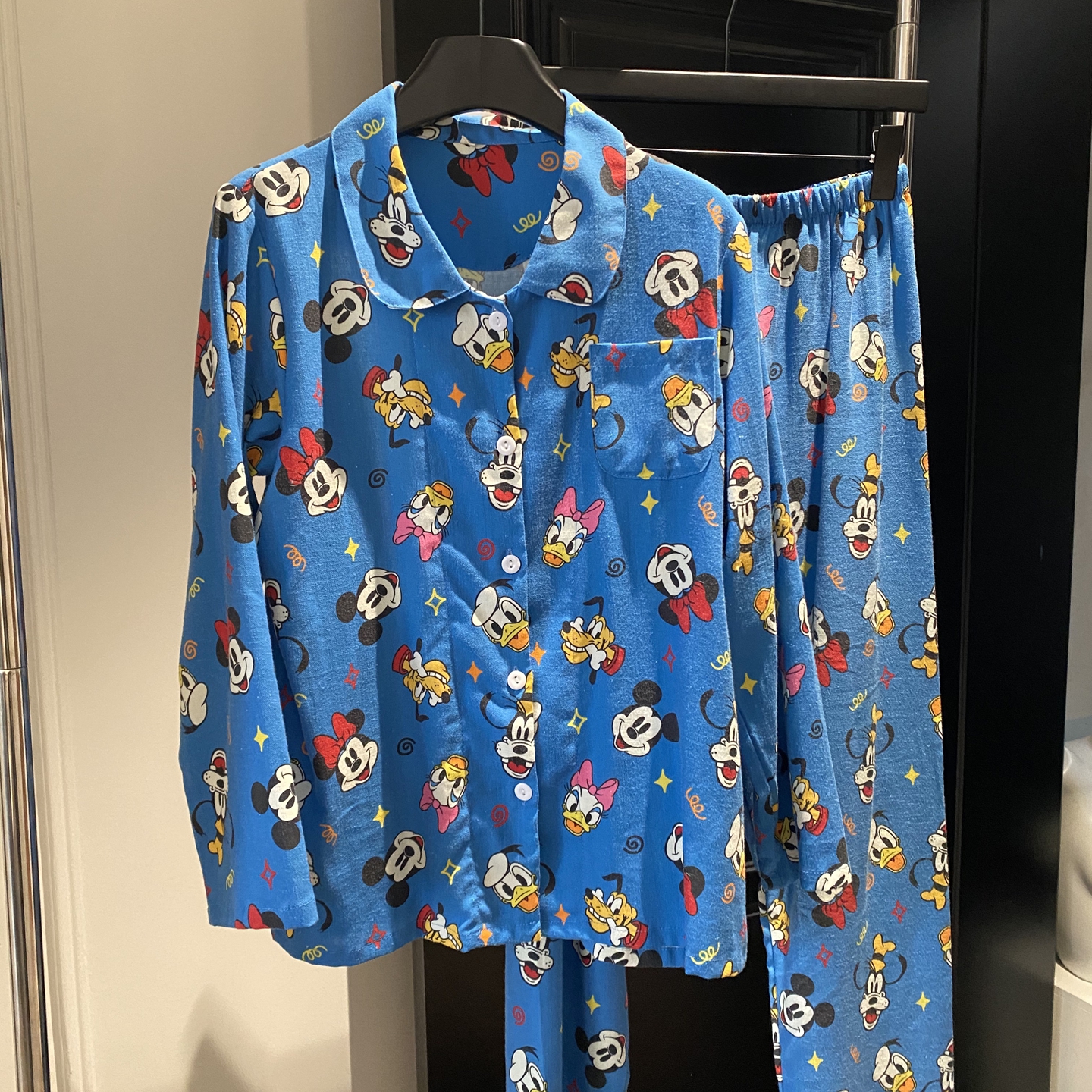 【米粒】甜酷韩版经典翻领开衫女睡衣高级磨毛秋冬米奇家居服套装