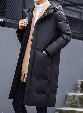 花花公子羽绒服男士中长款