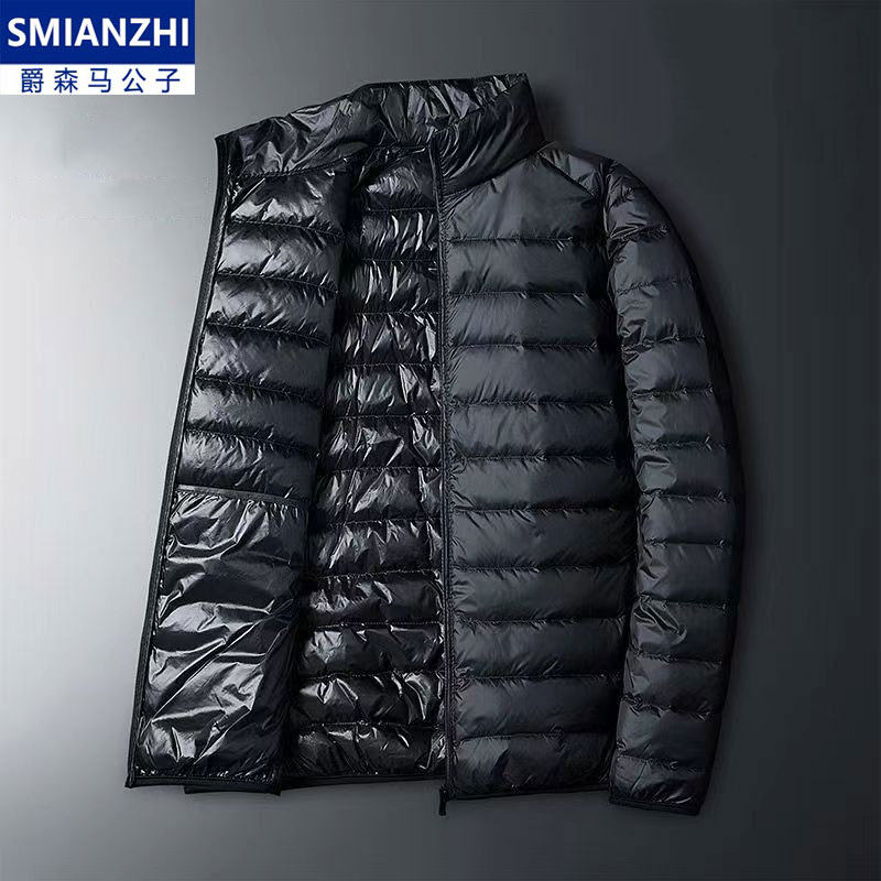 新款黑色短款羽绒服男士立领轻薄保暖连帽韩版潮流外套爵森马公子