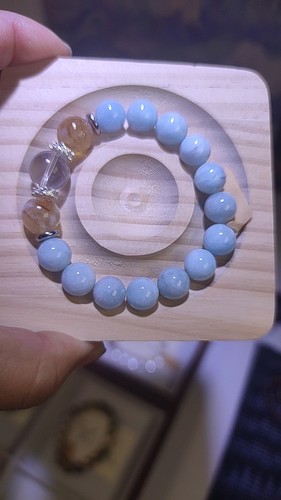 1号链接直播专拍 原创白水晶海蓝宝手串简约清新夏日清爽小众