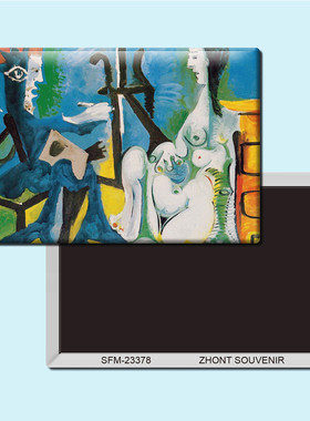 毕加索名画《画家和模特儿》磁性冰箱贴磁贴磁铁家居装饰23378