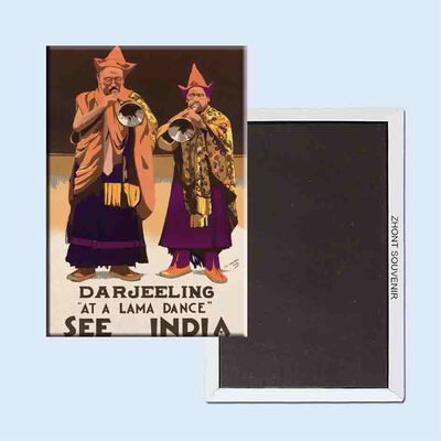 旅游纪念 游览印度大吉岭 复古怀旧冰箱贴24193个性创意磁性家居