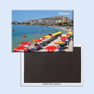 欧洲冰箱贴 阿尔巴尼亚萨兰达 海岸线冰箱贴 欧洲纪念品21032