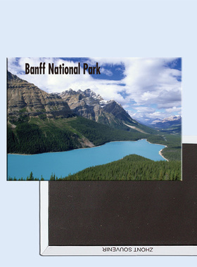 卡通加拿大 佩投湖班芙国家公园24329磁性冰箱贴个性创意