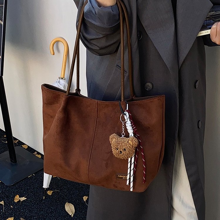 高级感秋冬新款复古托特包包女麂皮绒大容量通勤日常时尚百搭2025