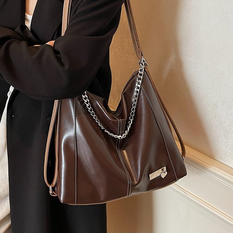 秋冬新款高级感复古流行托特包大容量通勤多用简约时尚风百搭单肩