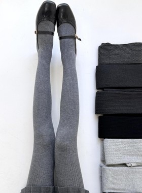 25格雷系灰色微透肉连裤袜子女弹力不掉档打底裤竖纹显瘦百搭裤袜