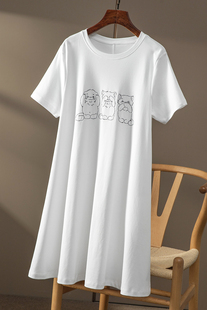 我 不听不看不说 包邮 态度我作主宽松懒人裙T恤连衣裙女 半价