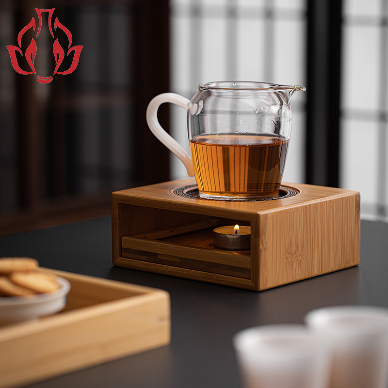 星悦竹木制蜡烛加热茶炉温茶台家用茶室茶艺暖茶器加热保温煮茶炉