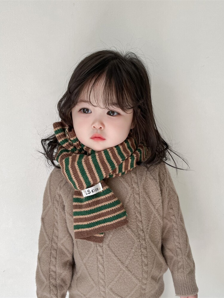 스카프 가을 겨울 소녀 긴 두꺼운 소년과 소녀 다목적 양모 니트 어린이 스카프 유행과 따뜻한