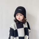 儿童春秋帽子宝宝渔夫帽黑色时尚 男女童毛绒盆帽保暖 2025冬天新款