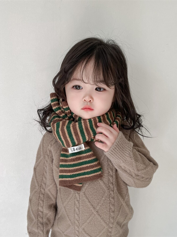 스카프 가을 겨울 소녀 긴 두꺼운 소년과 소녀 다목적 양모 니트 어린이 스카프 유행과 따뜻한