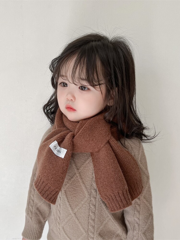 1-3-5 세 어린이 스카프 소녀 가을 겨울 모직 목 보호대 길고 두꺼운 소년과 소녀 INS 한국어 버전  목 스카프