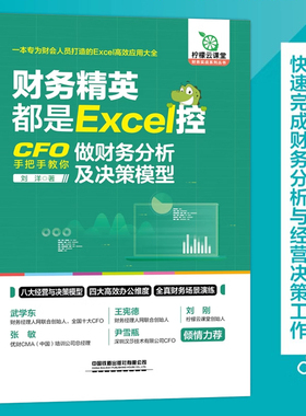 【正版新书】财务精英都是Excel控 CFO手把手教你做财务分析及决策模型 刘洋 财务分析数据汇总报表合并财务分析模型搭建Excel书籍