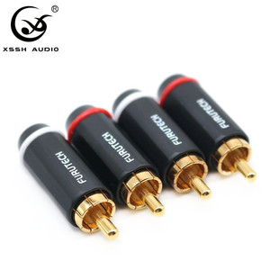 古河FP-126纯铜镀真金小孔信号线音频线同轴线rca莲花插头接头RCA